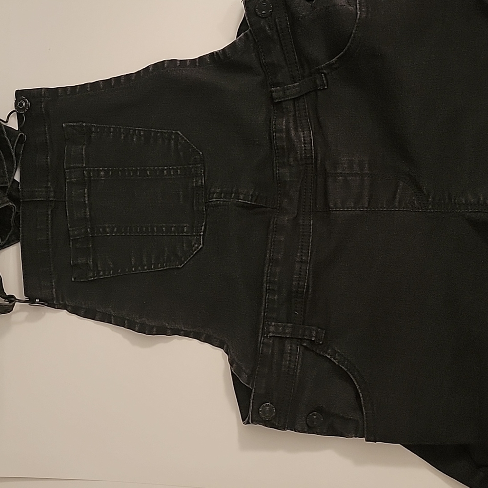 Wall Flower Black bib overalls shorts denim stretch large